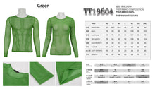 Load image into Gallery viewer, TT19804 Green Diamond-shaped net basic style long sleeves men t-shirts
