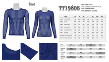 Load image into Gallery viewer, TT19805 Blue Diamond-shaped net basic style long sleeves men t-shirts
