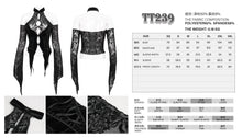 Load image into Gallery viewer, TT239 Inverted five-pointed star flocking strapless long sleeves T-shirt
