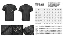 Load image into Gallery viewer, TT248 Punk cracked faux leather strap men&#39;s T-shirt
