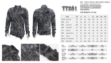 Load image into Gallery viewer, TT281 Punk tie-dye striped stand-up collar long-sleeved T-shirt

