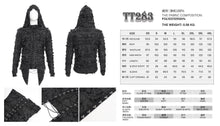 Load image into Gallery viewer, TT283 Punk hooded laminated ripped T-shirt
