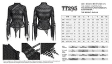 Load image into Gallery viewer, TT295 Punk double-layer mesh turtleneck T-shirt
