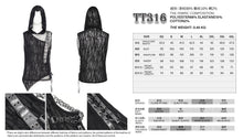 Load image into Gallery viewer, TT316 Branch-Patterned Stretch Knit Hoodie-Style Layered-Look Punk T-Shirt
