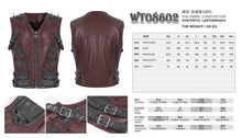 Load image into Gallery viewer, WT08602 wine hand brushed leather men vest
