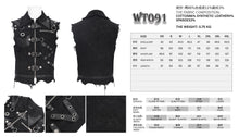 Load image into Gallery viewer, WT091 Asymmetric Twill and Leather Punk Vest

