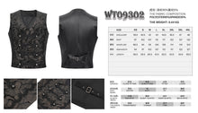 Load image into Gallery viewer, WT09302 men black Gothic embossed waistcoat
