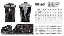 Load image into Gallery viewer, WT107 Punk Tree-Patterned Mesh &amp; Patent Leather Vest
