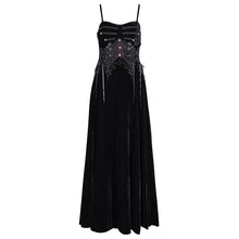 Load image into Gallery viewer, ESKT047 Women&#39;s velvet and shiny material suspender dress
