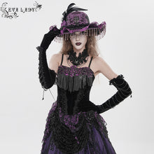 Load image into Gallery viewer, ECST01402 Gothic Corset with Long Beaded Tassels at the Bust
