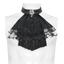 Load image into Gallery viewer, AS28801 Black Glossy irregular pleated woven Gothic shirt bow tie
