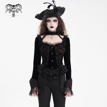 Load image into Gallery viewer, CT252 Gothic shiny material halter neck long sleeve short jacket for women
