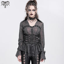 Load image into Gallery viewer, SHT131 Punk Transparent Chiffon Long Sleeve Shirts
