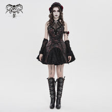 Load image into Gallery viewer, SKT25402 Dark Red Jacquard Rose Pattern Woven Gothic Lolita Dress
