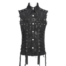 Load image into Gallery viewer, SHT138 Punk raw edges sleeveless shirt
