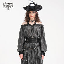 Load image into Gallery viewer, TT27701 Halter neck off shoulder long sleeve loose T-shirt
