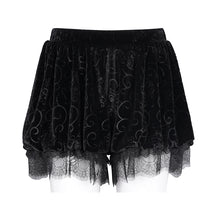 Load image into Gallery viewer, PT250 Gothic Embossed velvet Puff Shorts
