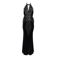 Load image into Gallery viewer, SKT238 Punk Velvet Snake Print Fishtail Long Dress
