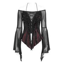 Load image into Gallery viewer, ETT04502 Red 3D Floral Knit Gothic T-Shirt
