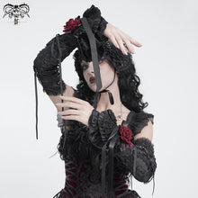 Load image into Gallery viewer, GE04902 Lolita Embroidered Velvet Rose Mid-Length  Oversleeves
