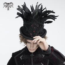 Load image into Gallery viewer, AS187 Gothic long feather top hat
