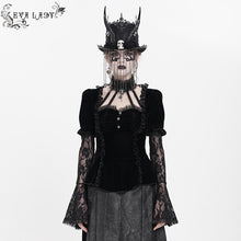 Load image into Gallery viewer, ETT04201 Halter neck velvet flared long-sleeved T-shirt
