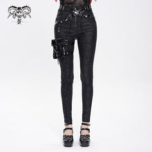 Load image into Gallery viewer, PT280 Stretch snake-print woven punk trousers
