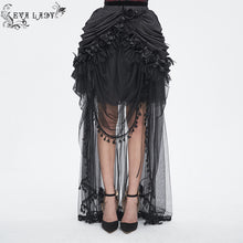 Load image into Gallery viewer, ESKT049 Gothic matte satin pleated soft mesh women long skirt
