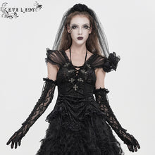 Load image into Gallery viewer, ETT046 Gothic Rose Velvet V-Neck T-Shirt
