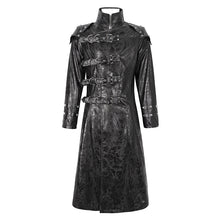 Load image into Gallery viewer, CT22301 Cracked leather stand collar long men&#39;s jacket
