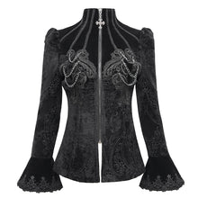 Load image into Gallery viewer, CT25801 Gothic round stand collar velvet coat
