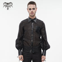 Load image into Gallery viewer, SHT085 Punk tree-grain see-through shirt
