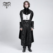 Load image into Gallery viewer, CT120 Chain pendant short front and long back black men long gothic cloak
