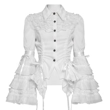 Load image into Gallery viewer, SHT159 Gothic Striped Ruffled Shirt with Flared Sleeves
