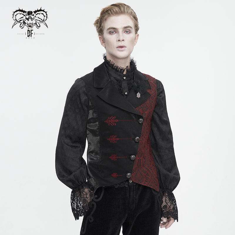 WT07801 Gothic embroidered contrasting colors vest