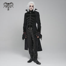 Load image into Gallery viewer, CT27001 Gothic pattern velvet long coat with multiple straps at the center front
