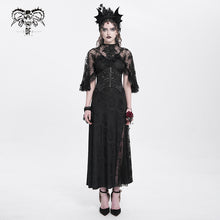 Load image into Gallery viewer, SKT172 Gothic High Slit Lace Asymmetric Long Dress
