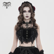 Load image into Gallery viewer, TT30901 Gothic-Style Heart-Shaped Strappy Cropped T-Shirt
