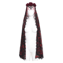 Load image into Gallery viewer, EAS032 Fine Mesh paisley 3D Rose Veil
