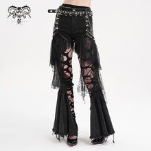 Load image into Gallery viewer, PT254 Stretchy Twill Chain Spider Web Punk Pants

