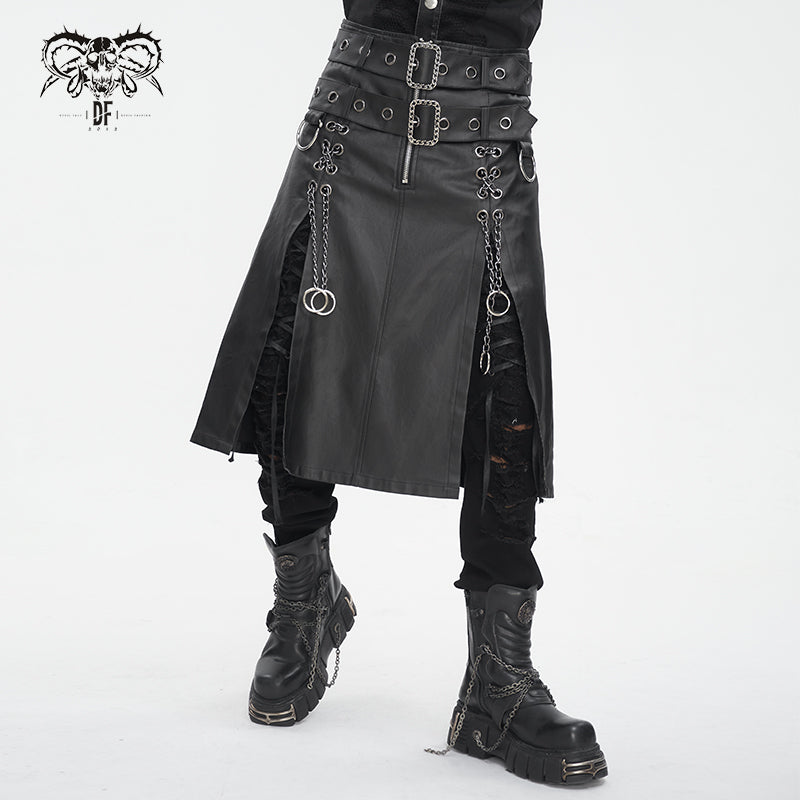 SKT203 Punk non-elastic twill material men kilt