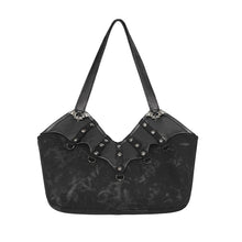 Load image into Gallery viewer, AS310 Foil-stamped twill punk handbag with bat-wing hem
