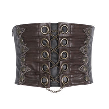 Load image into Gallery viewer, AS185 Steampunk brush-off leather men corset
