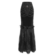 Load image into Gallery viewer, ESKT04401 Black Gothic high waist fishtail skirt
