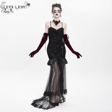 Load image into Gallery viewer, ESKT072 Sequined embroidered mesh suspender trailing dress
