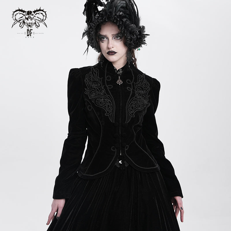 CT19301 women black gothic short jacket