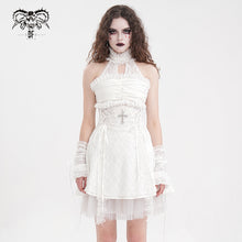 Load image into Gallery viewer, SKT21902 white lolita halterneck tunic dress

