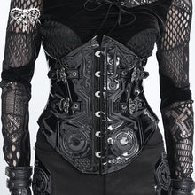 Load image into Gallery viewer, AS312 Punk-style patent leather belt with embossed detailing
