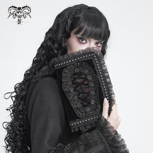 Load image into Gallery viewer, AS320 Gothic-style lace-trimmed coffin-shaped notebook cover
