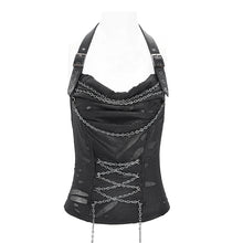 Load image into Gallery viewer, TT287 Punk sleeveless halter neck T-shirt with chain
